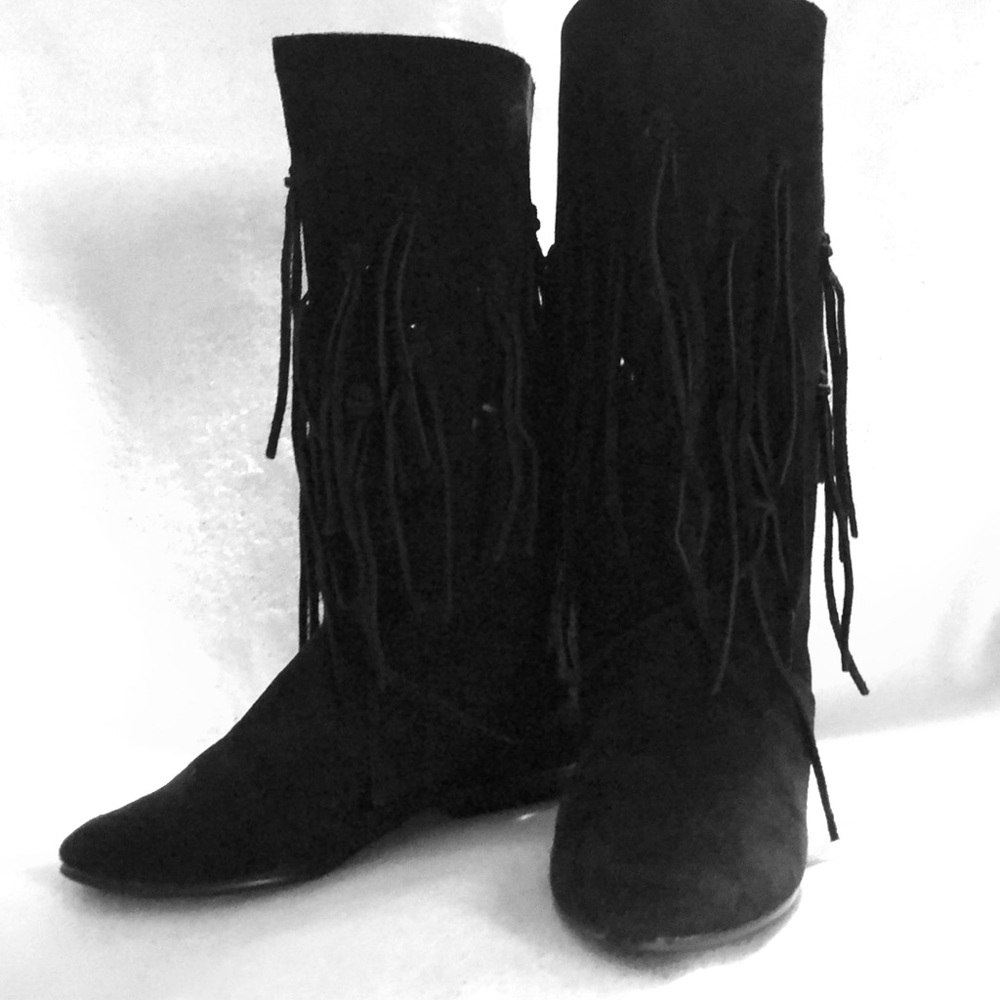 Black suede boots